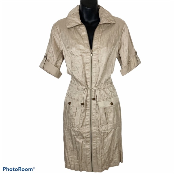 Chico's Dresses & Skirts - ZENERGY by CHICO’S Tan Utility Zipper Shift Dress